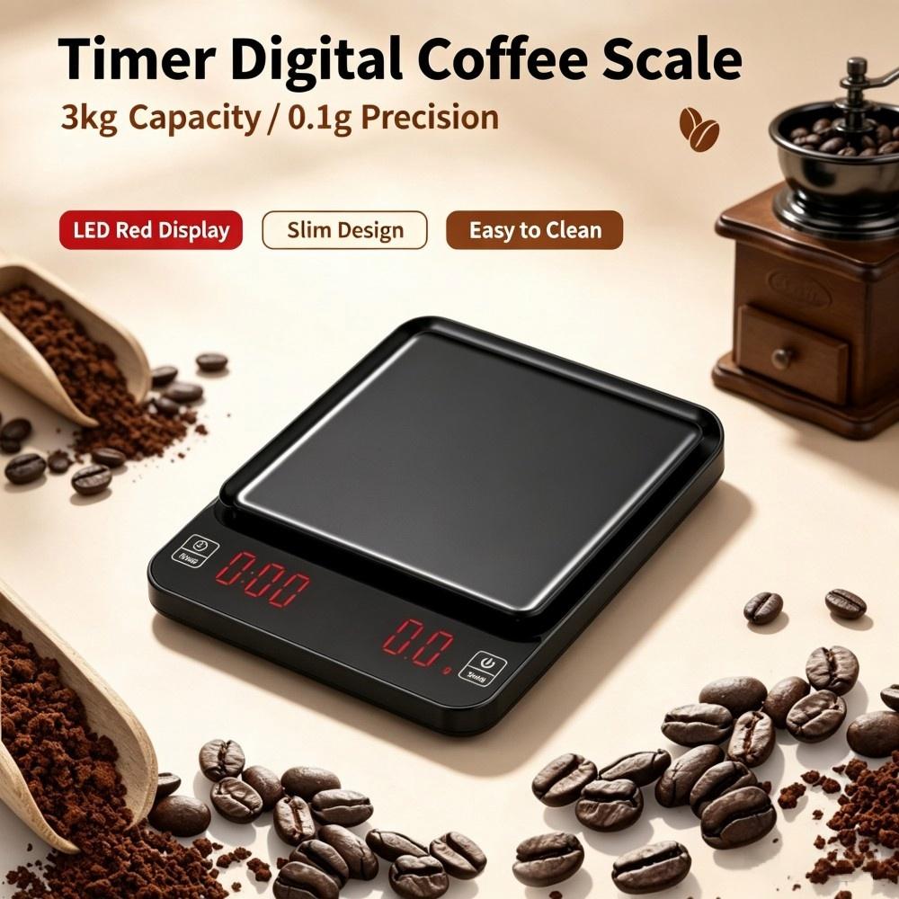 Electronics & Gadgets Starting With T - 3kg/0.1g Yüksek Hassasiyetli Dijital Kahve Terazisi,
