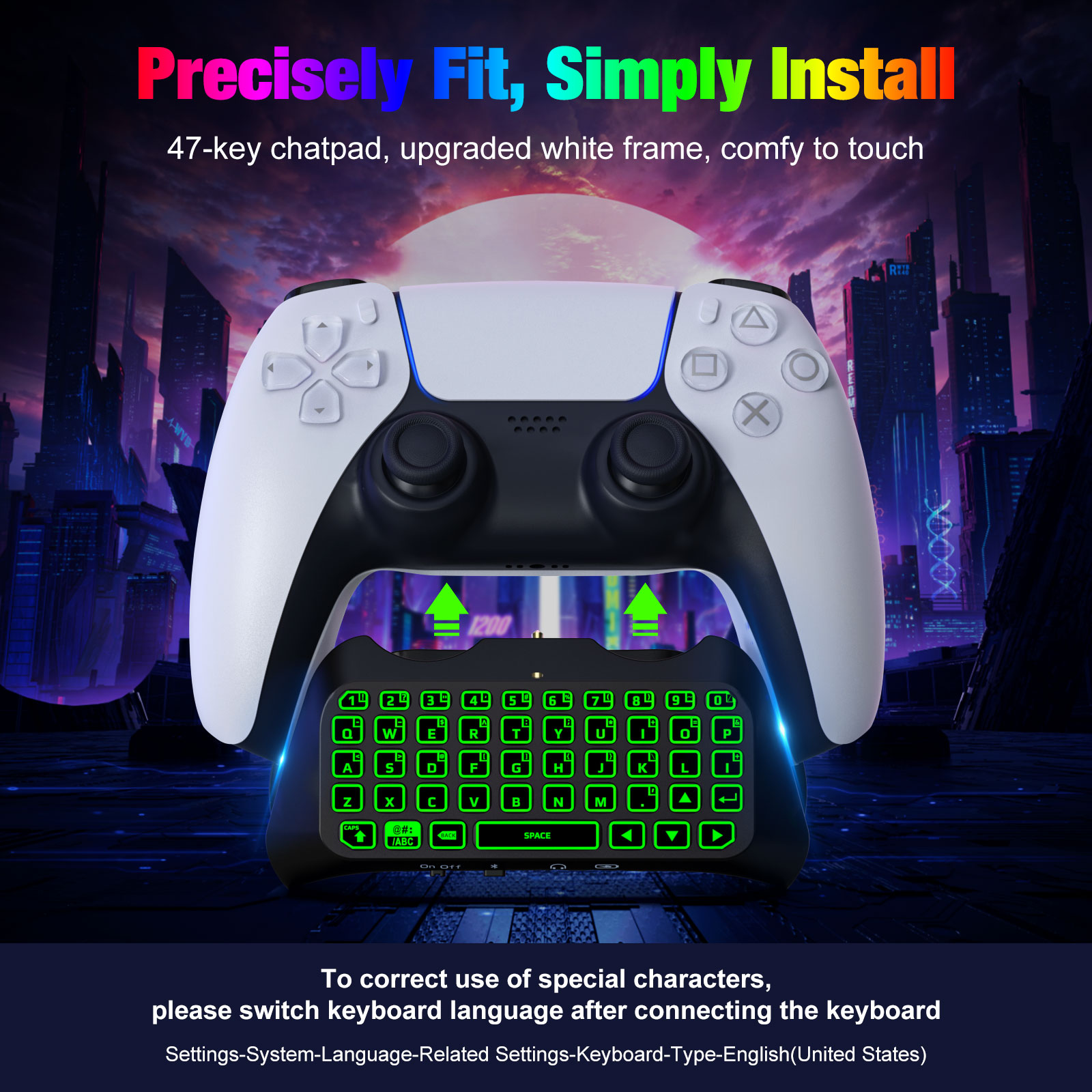 PS5 Denetleyicisi için RGB Ark - Wireless Keyboard Mini incelemesi ve fiyatı